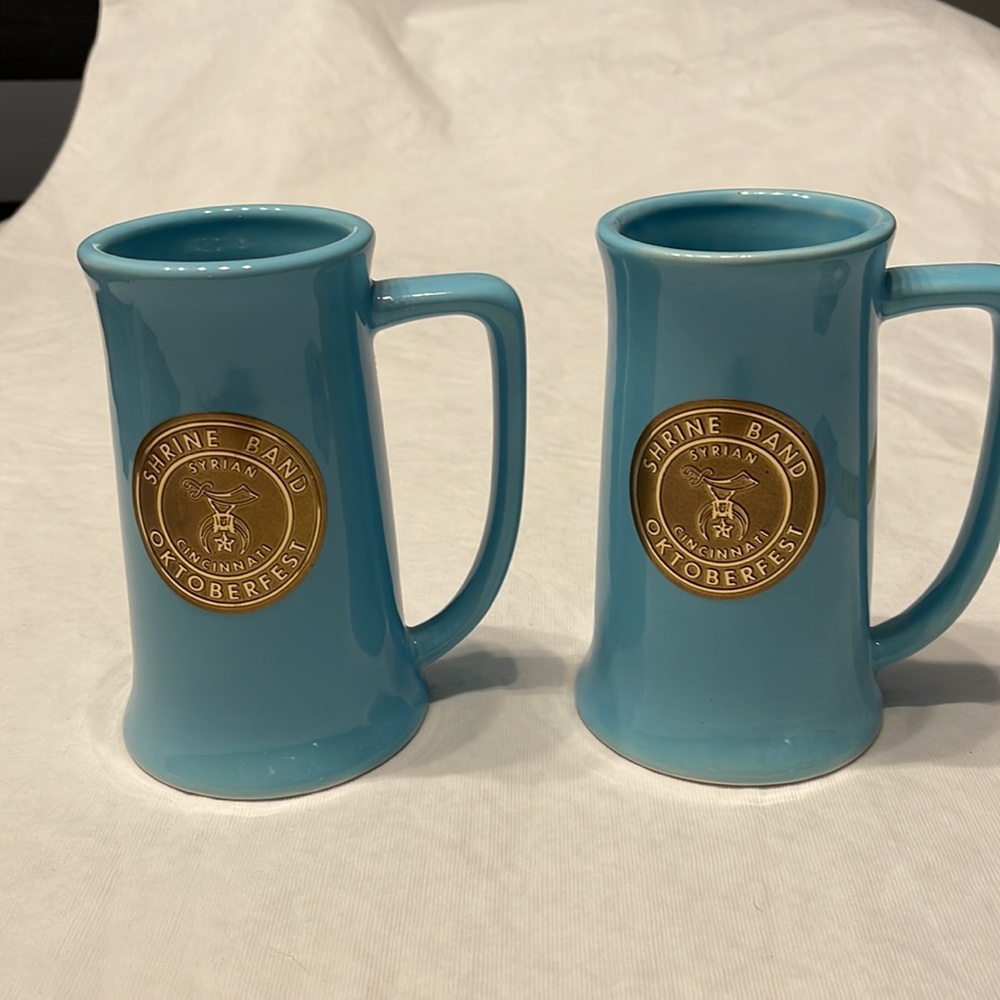2 Syrian Shrine Band Cincinnati Ohio Masonic Oktoberfest Beer Stein